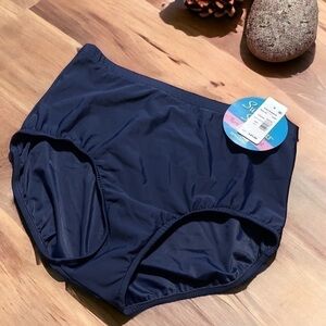 Swim Solutions Basic Brief Bikini, Navy, Plus Sizes